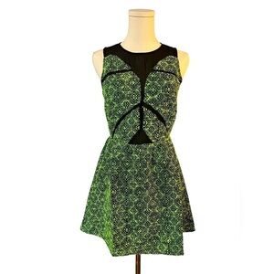 ANTHROPOLOGIE Flirty Date Night Cocktail Sexy Tweed Mesh Mini Dress NWOT